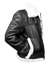 Cockpit Pilot RAF Aviator WWII Military Bomber Black Genuine Leather Jacket with Warm Sheep Shearling for Winters and Cold Weather - MNCLeather